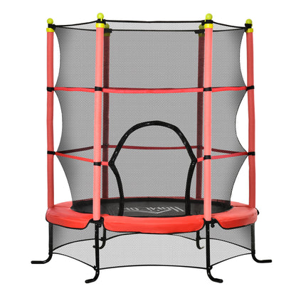 Homcom Trampolín Infantil Con Superficie De Salto Ø110 Cm Red De Seguridad Rojo_0