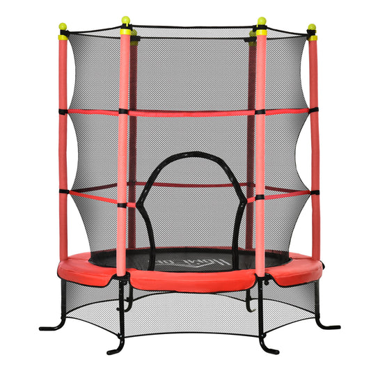 Homcom Trampolín Infantil Con Superficie De Salto Ø110 Cm Red De Seguridad Rojo_0