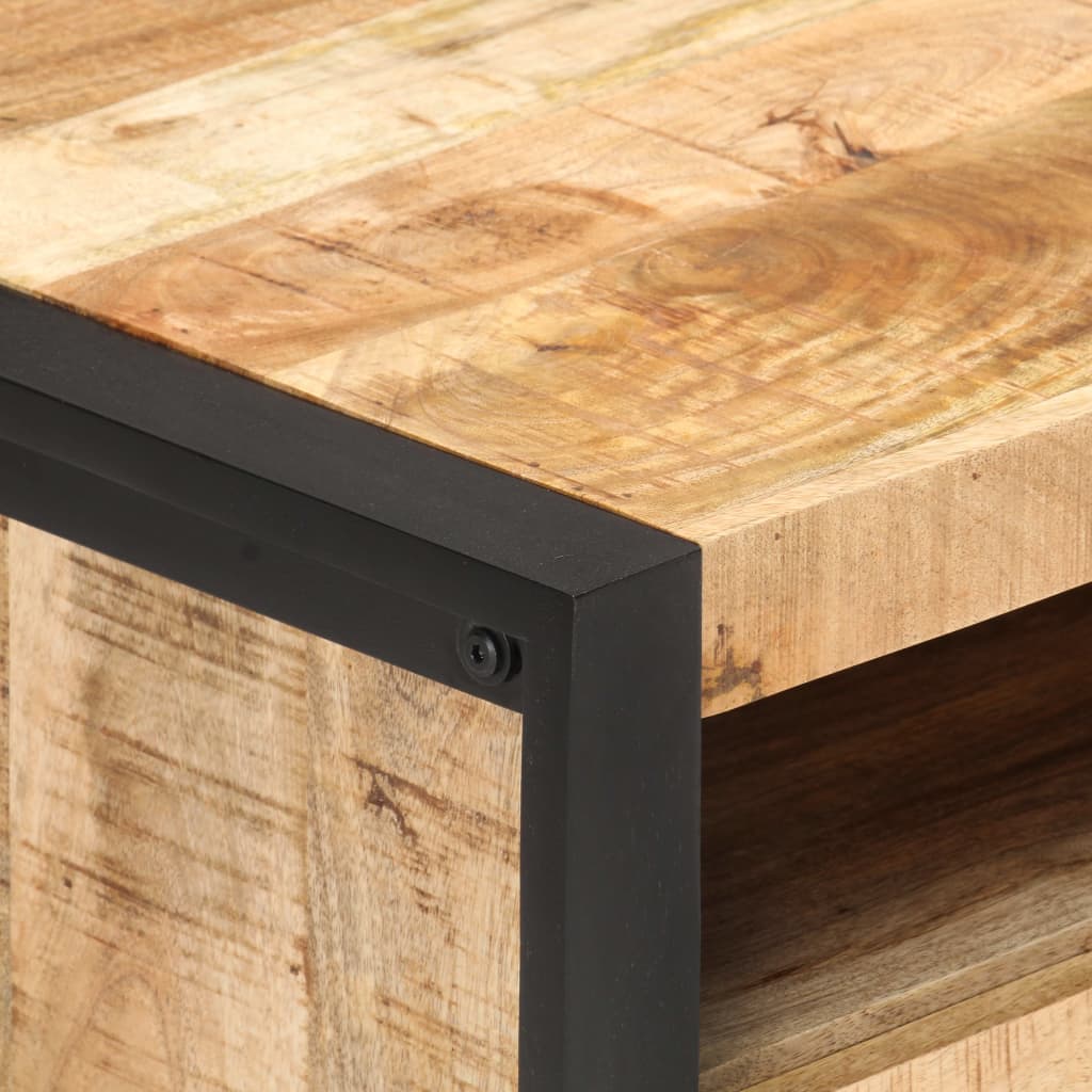 Mesa De Centro De Madera De Mango Rugosa 100x50x40 Cm_3