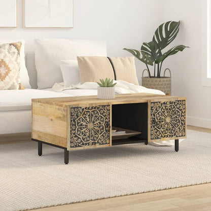 Mesa De Centro De Madera Maciza Mango 100x54x40 Cm_1