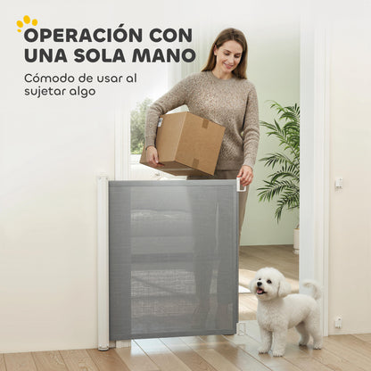 Pawhut Barrera Seguridad Para Perros Para Escaleras Y Puertas 5,5-115x5,5x82,5cm_4