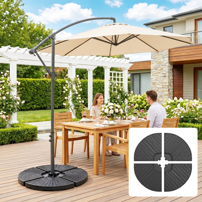 Outsunny Base Para Sombrilla De 4 Piezas Rellenable Con Arena 68 Kg O Agua 52 L_3