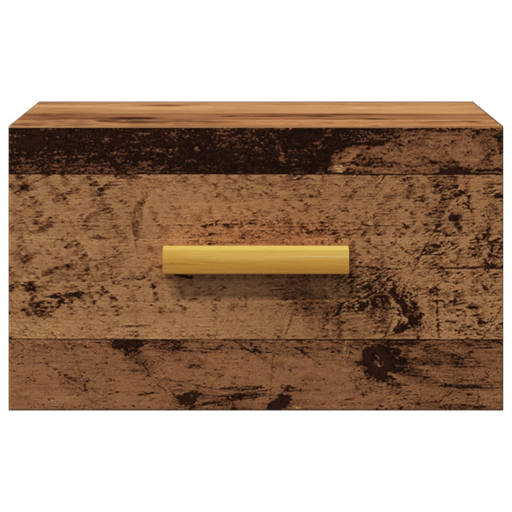 Mesitas De Noche De Pared 2 Uds Madera Envejecida 35x35x20 Cm_2