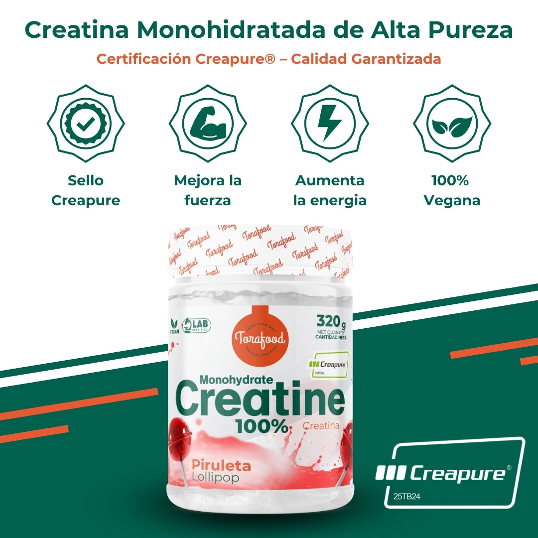 Creatina Creapure Monohidratada Lollipop 320g Torafood_3