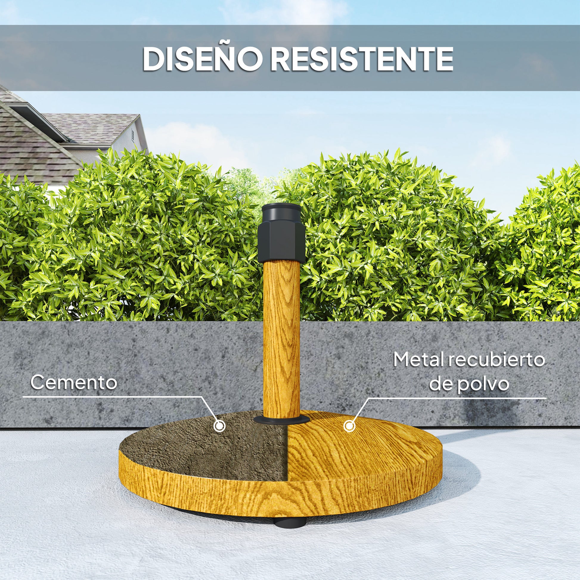 Outsunny Base Para Sombrilla Con Relleno De Cemento Peso 24,5 Kg Natural_4