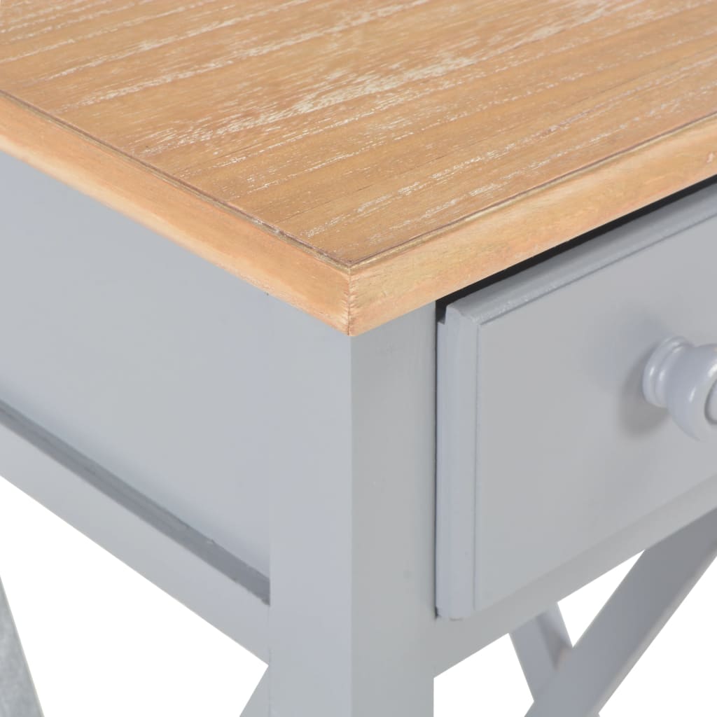 Mesa Auxiliar De Madera Gris 27x27x65,5 Cm_4