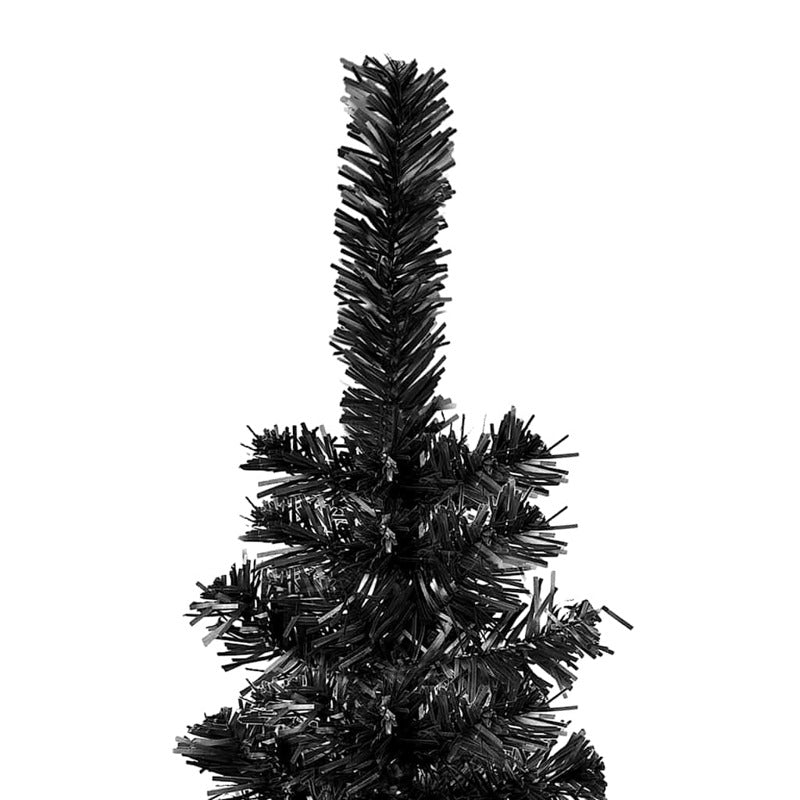 Vidaxl Árbol De Navidad Delgado Con Luces Y Bolas Negro 120 Cm_3