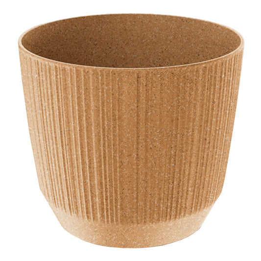 Macetero Color Ocre,sin Depósito , Colección Ryfo Eco De 14,6 X 14,6 X 12,6 Cm, Capacidad De L._0