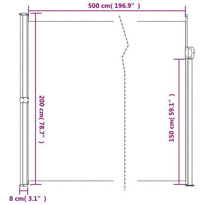 Vidaxl Toldo Lateral Retráctil Negro 200x500 Cm_2