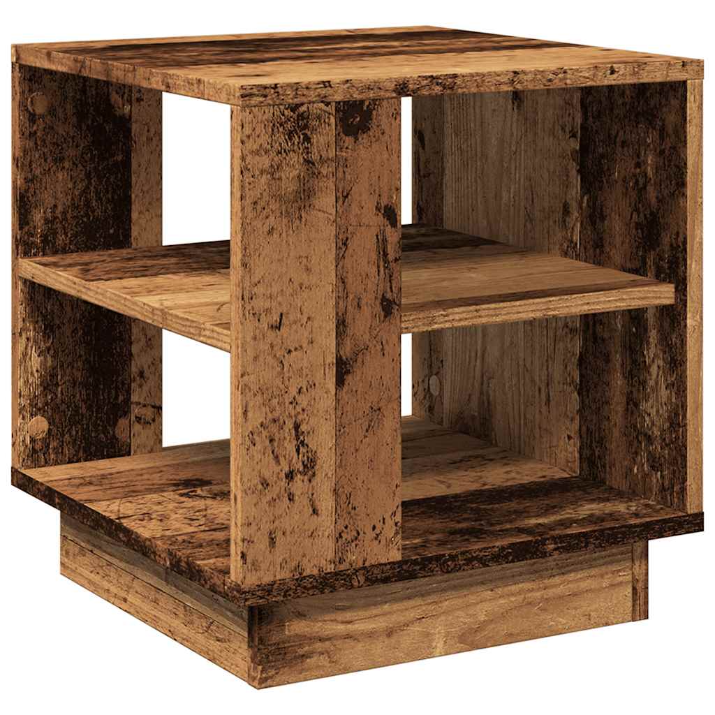 Mesa De Centro Madera Ingeniería Madera Envejecida 40x40x43 Cm_4