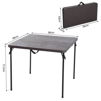 Outsunny Mesa Plegable Portátil Para Camping Mesa Auxiliar Multiusos Marrón_2