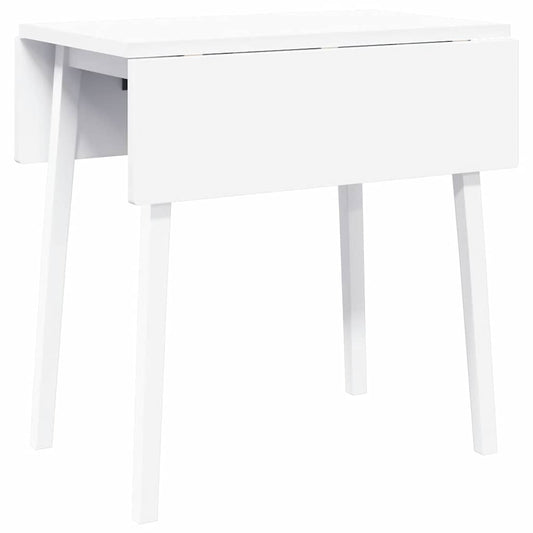 Mesa De Comedor De Madera Maciza De Caucho Blanco_0