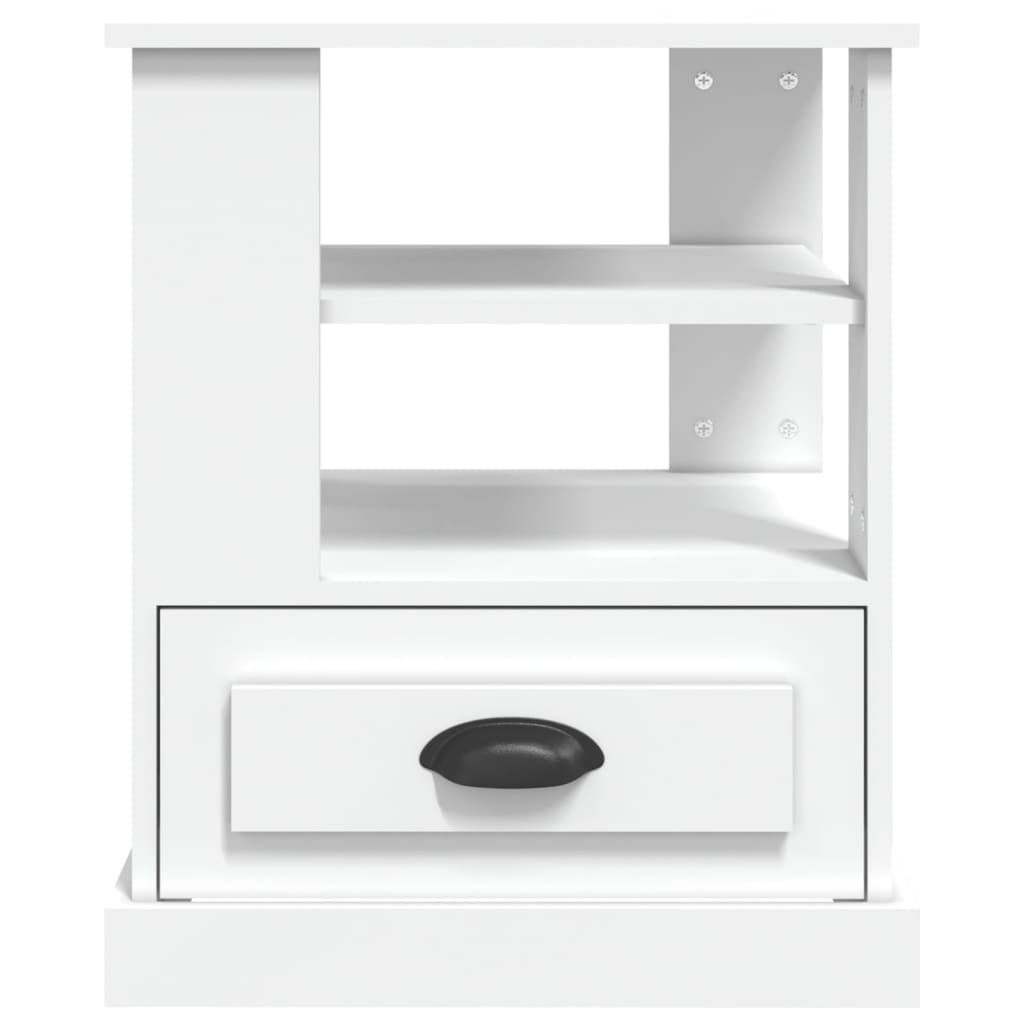 Mesa Auxiliar Madera Contrachapada Blanco 50x50x60 Cm_4