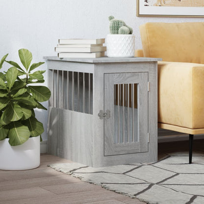 Vidaxl Jaula Para Perros Madera De Ingeniería Gris Sonoma 45x62x59 Cm_1