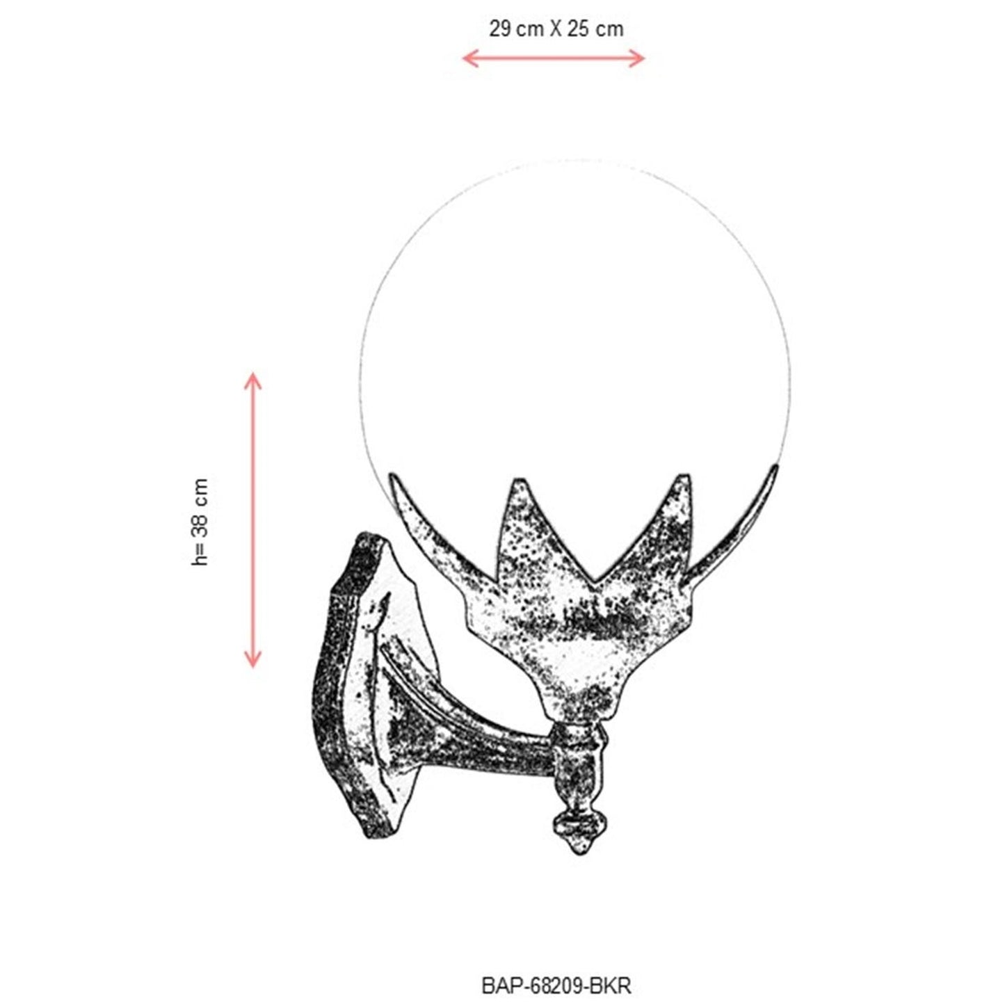 Aplique De Pared Para Exterior, Abs , Marrón, 29x25x38, Casquillo E 27 Max 60 W_2
