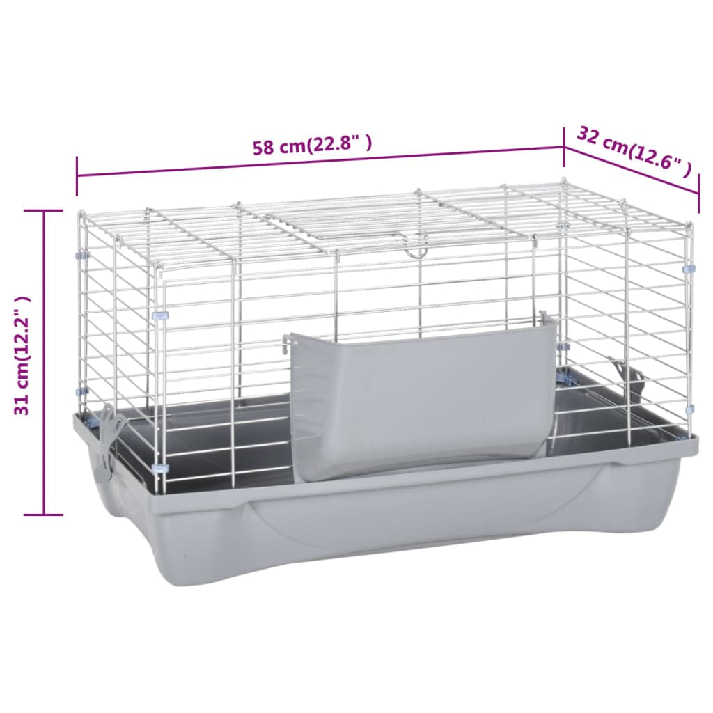 Vidaxl Jaula Para Hámster Polipropileno Y Metal Gris 58x32x31 Cm_2