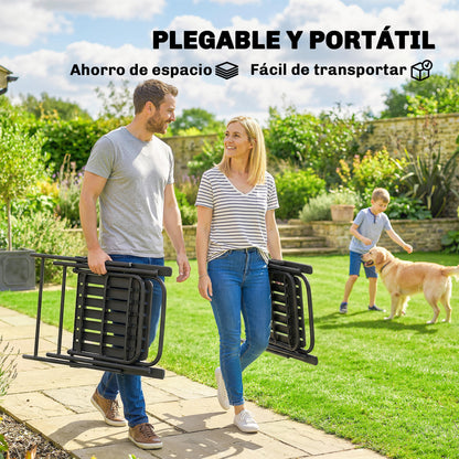 Outsunny Juego De 4 Sillas De Jardín Exterior Plegables_3