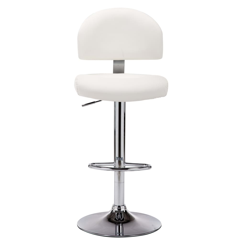 Taburete De Cocina Cuero Sintético Blanco_0