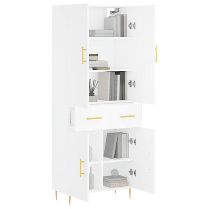 Aparador Alto Madera Contrachapada Blanco 69,5x34x180 Cm_2