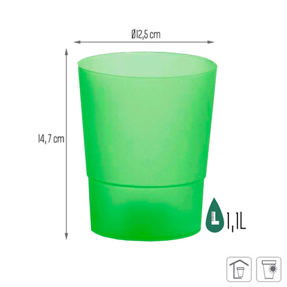 Maceta Coubi Orchid 1,1l., Dimensiones (mm) 125x125x147, Color Verde Opaco_2