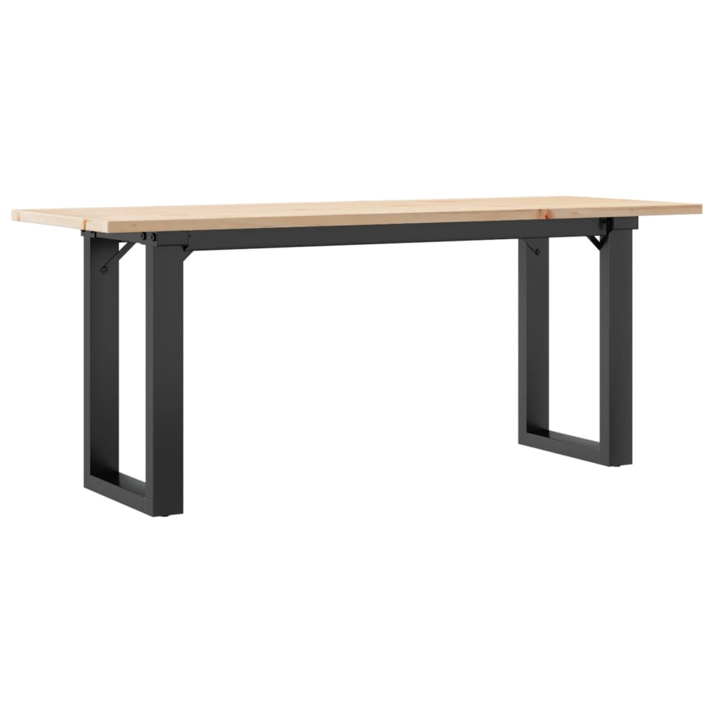 Mesa De Centro Marco O Madera Maciza Pino Y Acero 110x40x45 Cm_0