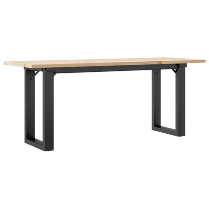 Mesa De Centro Marco O Madera Maciza Pino Y Acero 110x40x45 Cm_0