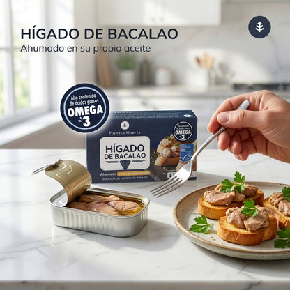 Hígado de bacalao en su propio aceite MSC pesca sostenible Planeta Huerto 120 g