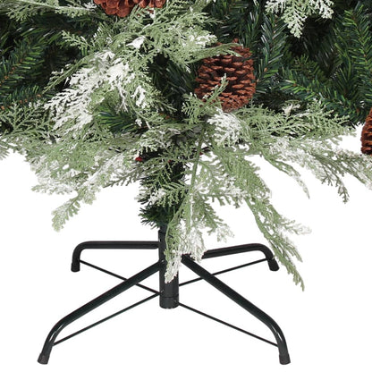 Vidaxl Árbol De Navidad Con Luces Y Piñas Pvc Pe Verde 225 Cm_3