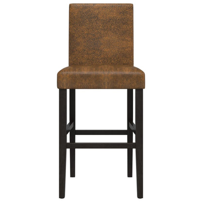 Taburetes Altos 2 Uds Madera Maciza De Caucho Y Tela_3