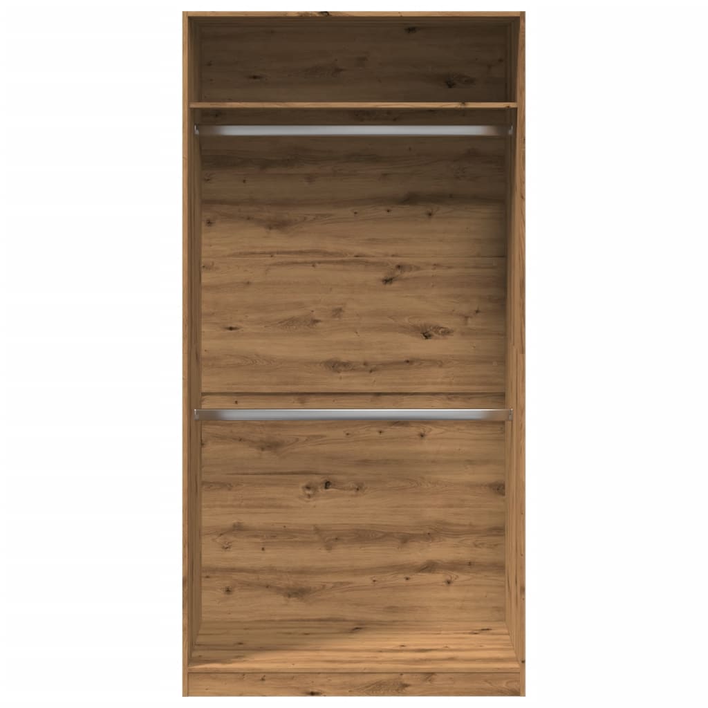 Armario De Madera De Ingeniería Roble Artesanal 100x50x200 Cm_3