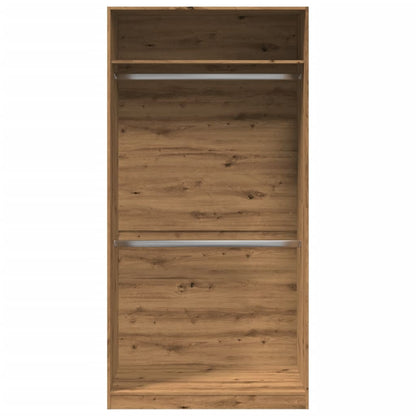 Armario De Madera De Ingeniería Roble Artesanal 100x50x200 Cm_3