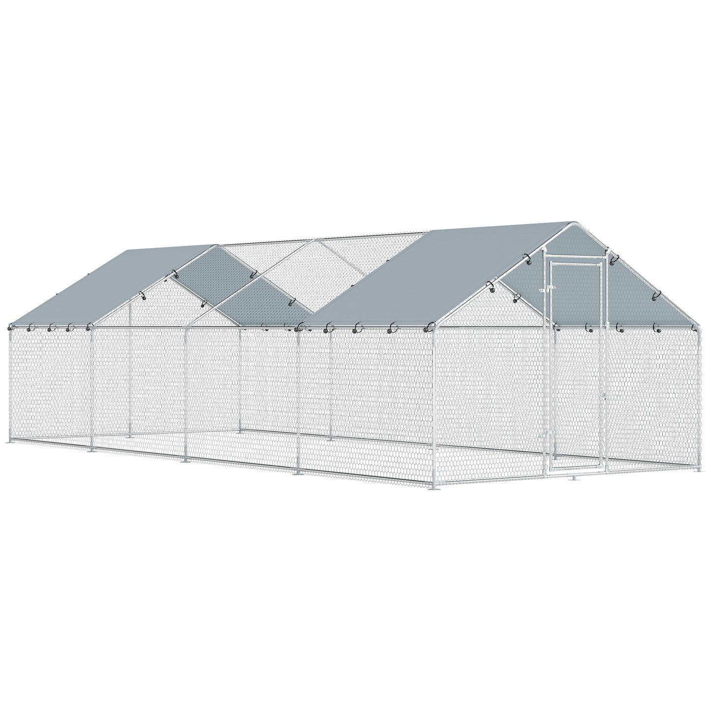 Pawhut Gallinero Para Exterior Grande 6,8x3x1,9 M 20,4 M² Con Cubierta Cerradura_0