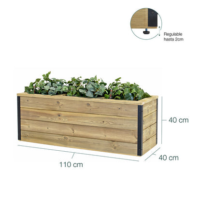 Jardinera De Madera Con Autorriego 110x40x40 Cm Nidum Hortalia_5