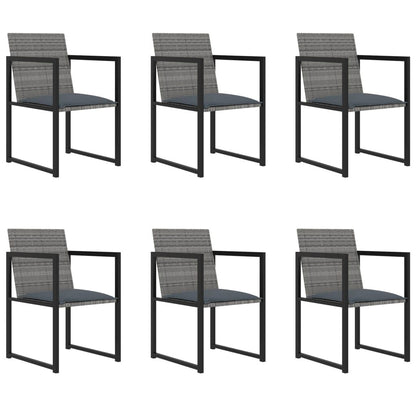 Vidaxl Set De Comedor Para Jardín 7 Pzas Cojines Ratán Sintético Gris_1