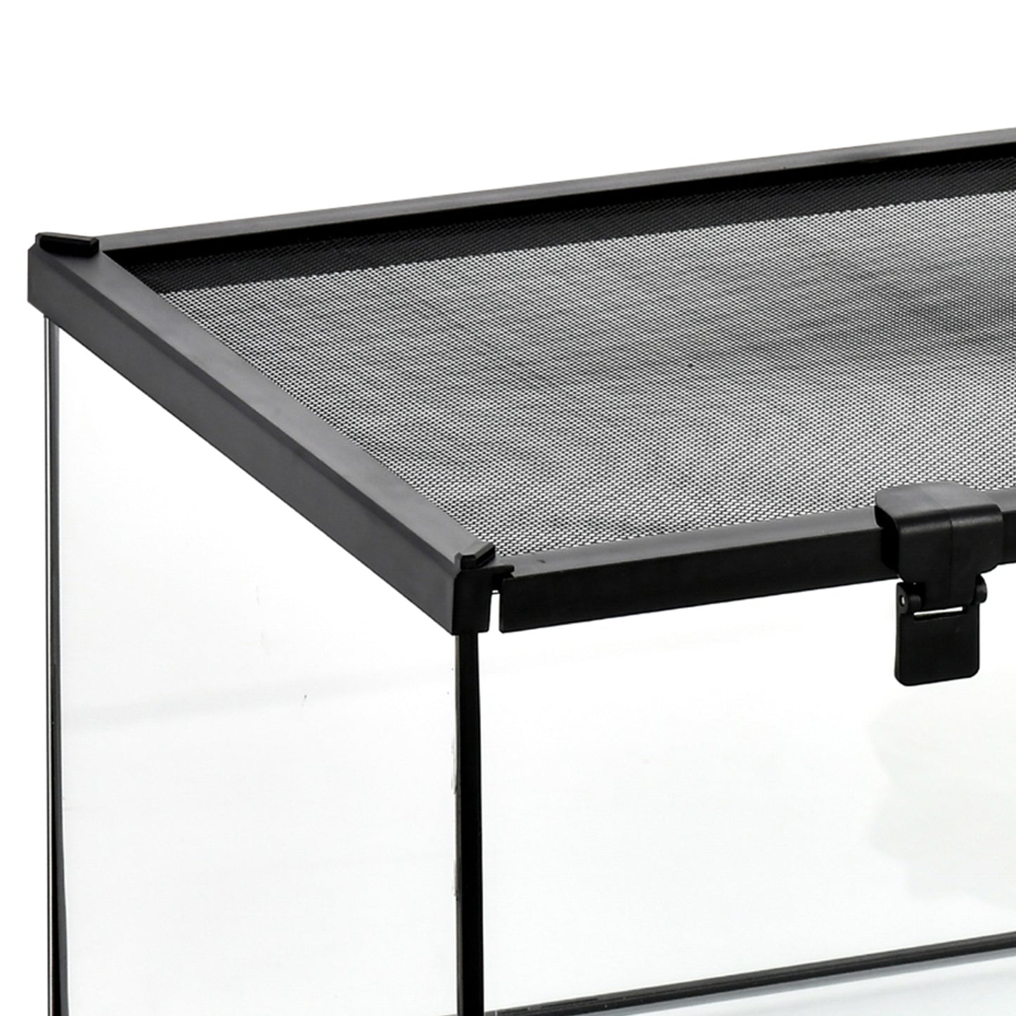 Pawhut Terrario De Reptiles De Vidrio Templado Con Termómetro 50x30x25 Cm Negro_4