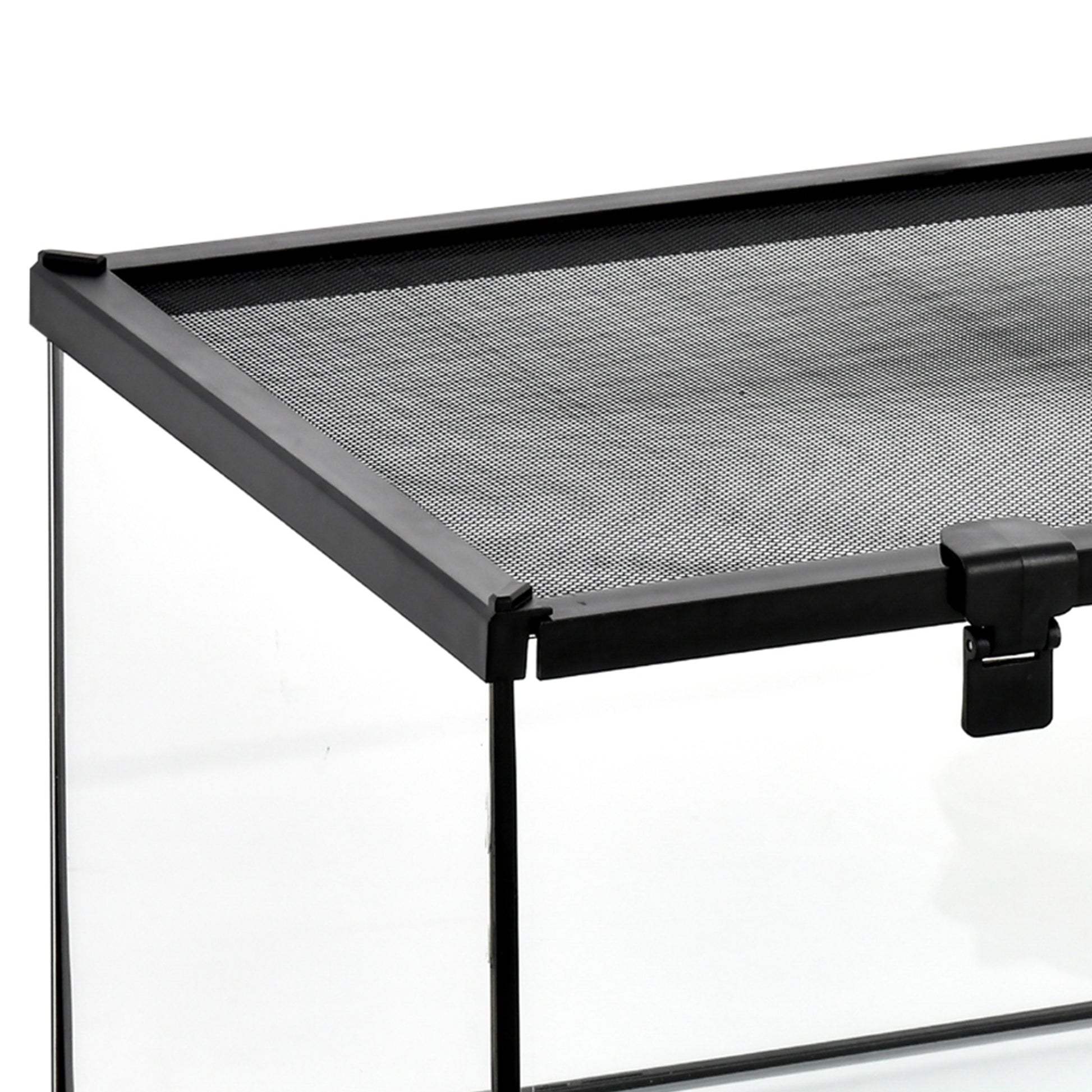 Pawhut Terrario De Reptiles De Vidrio Templado Con Termómetro 50x30x25 Cm Negro_4
