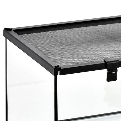 Pawhut Terrario De Reptiles De Vidrio Templado Con Termómetro 50x30x25 Cm Negro_4