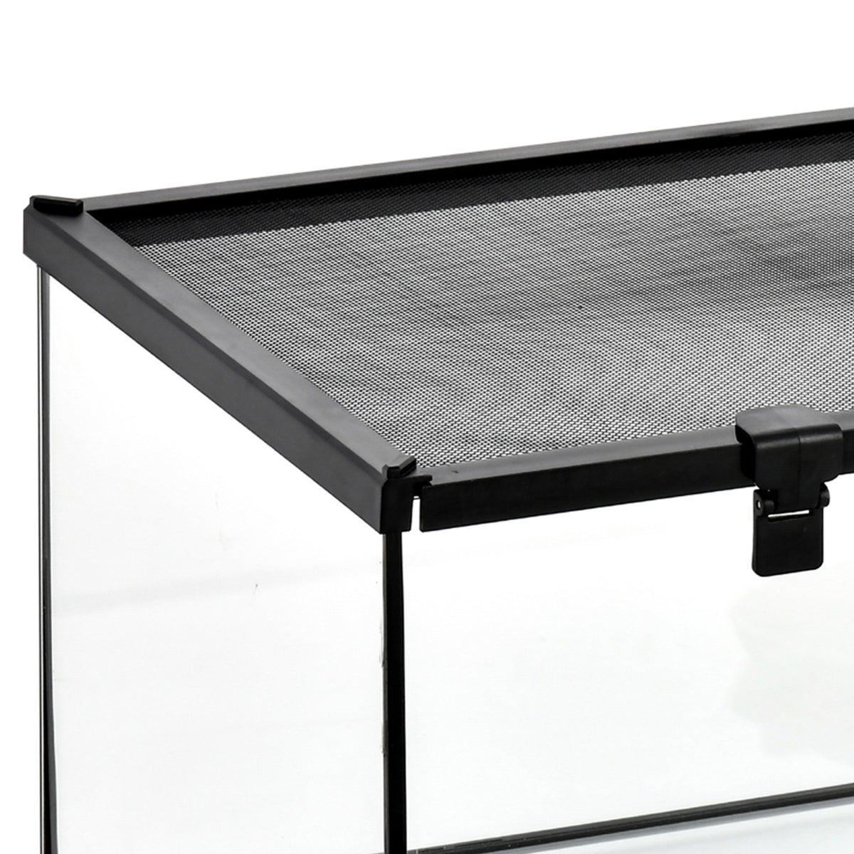 Pawhut Terrario De Reptiles De Vidrio Templado Con Termómetro 50x30x25 Cm Negro_4