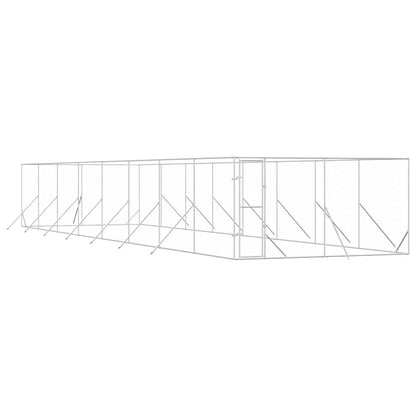 Perrera De Exterior Acero Galvanizado Plateado 4x16x2 M_0