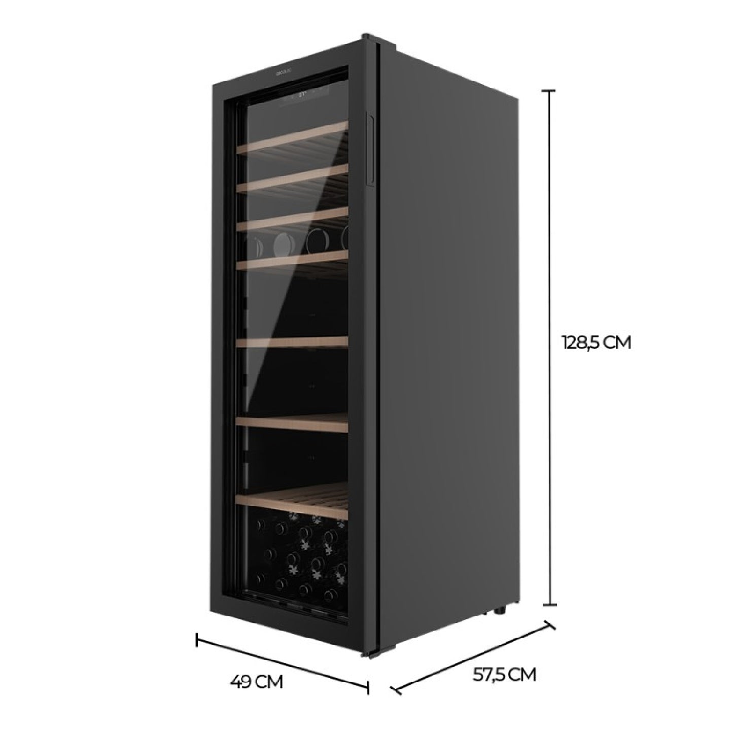 Vinoteca De 98 Botellas Bolero Grandsommelier B98black. 203 L, Sistema Compresor De Enfriamiento, Display, Control Táctil, Temperatura Regulable Y L_1