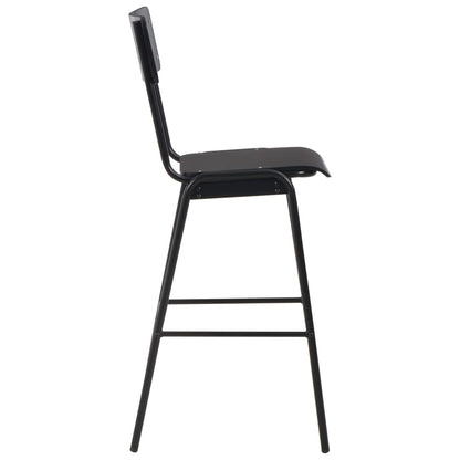 Taburetes De Cocina 4 Uds Madera Contrachapada Y Acero Negro_2