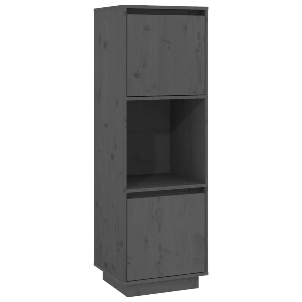 Aparador Alto De Madera Maciza De Pino Gris 38x35x117 Cm / Vetonek_5