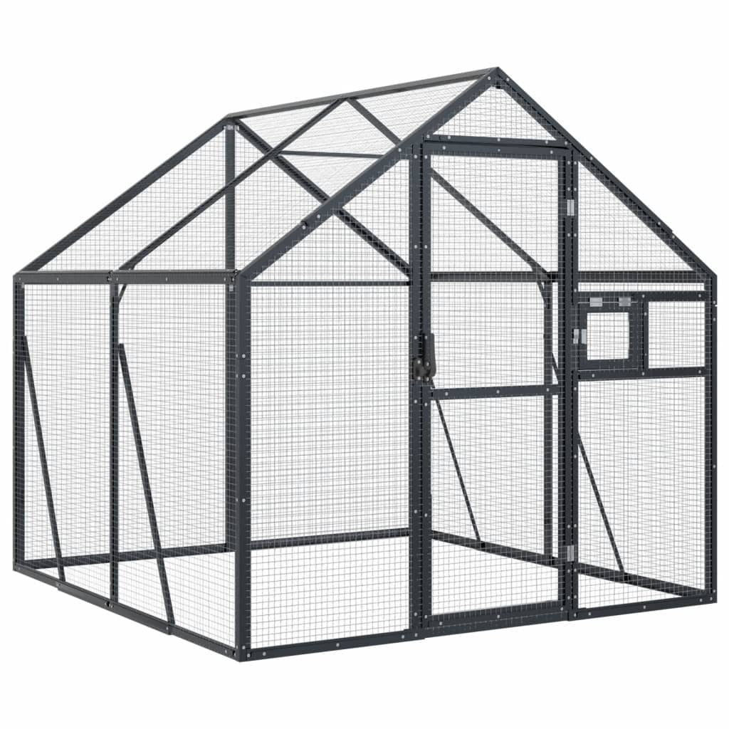 Vidaxl Pajarera De Aluminio Gris Antracita 1,79x2x1,85 M_0