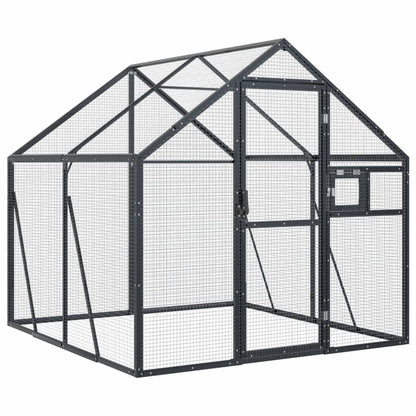 Vidaxl Pajarera De Aluminio Gris Antracita 1,79x2x1,85 M_0