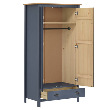 Armario De 2 Puertas Hill Madera Maciza Pino Gris 89x50x170cm_2