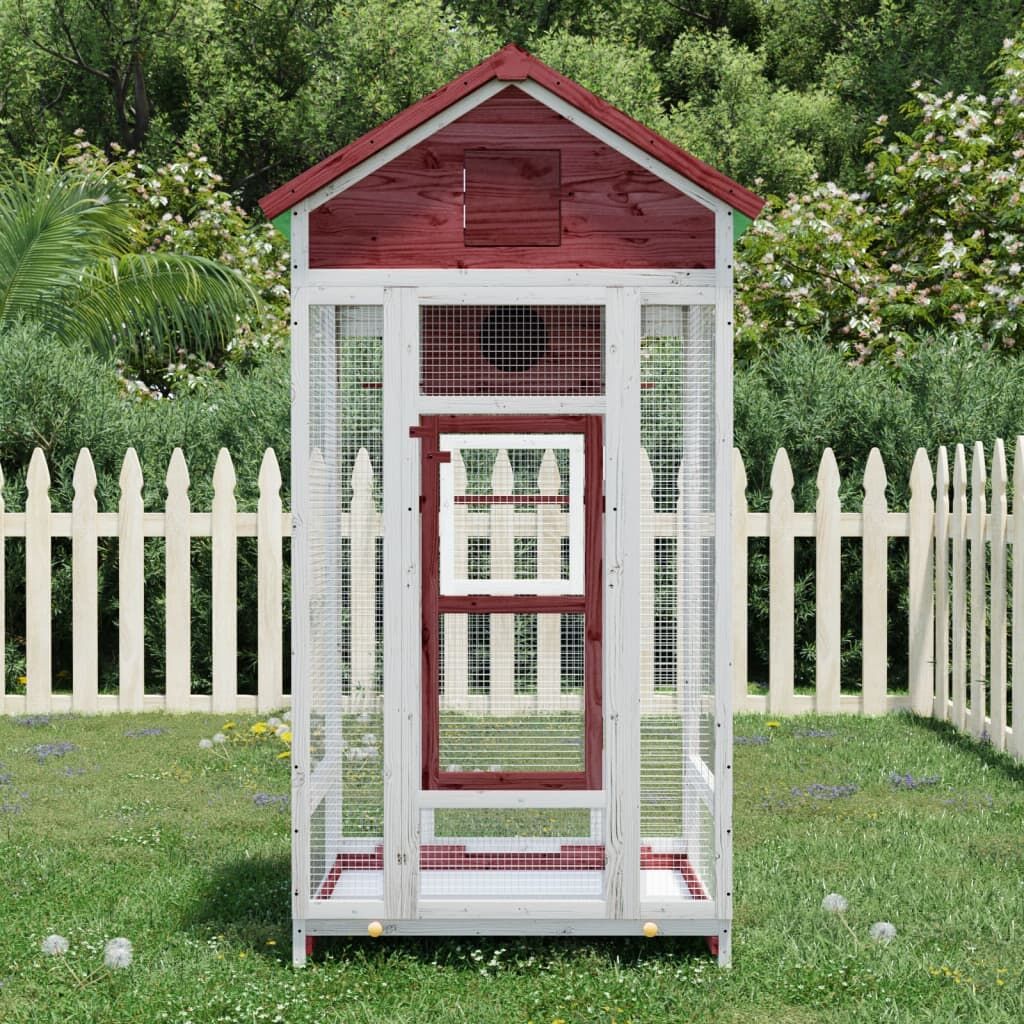 Vidaxl Casita Para Pájaros Madera Maciza Pino Color Moca 91,5x53x170cm_1