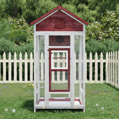 Vidaxl Casita Para Pájaros Madera Maciza Pino Color Moca 91,5x53x170cm_1