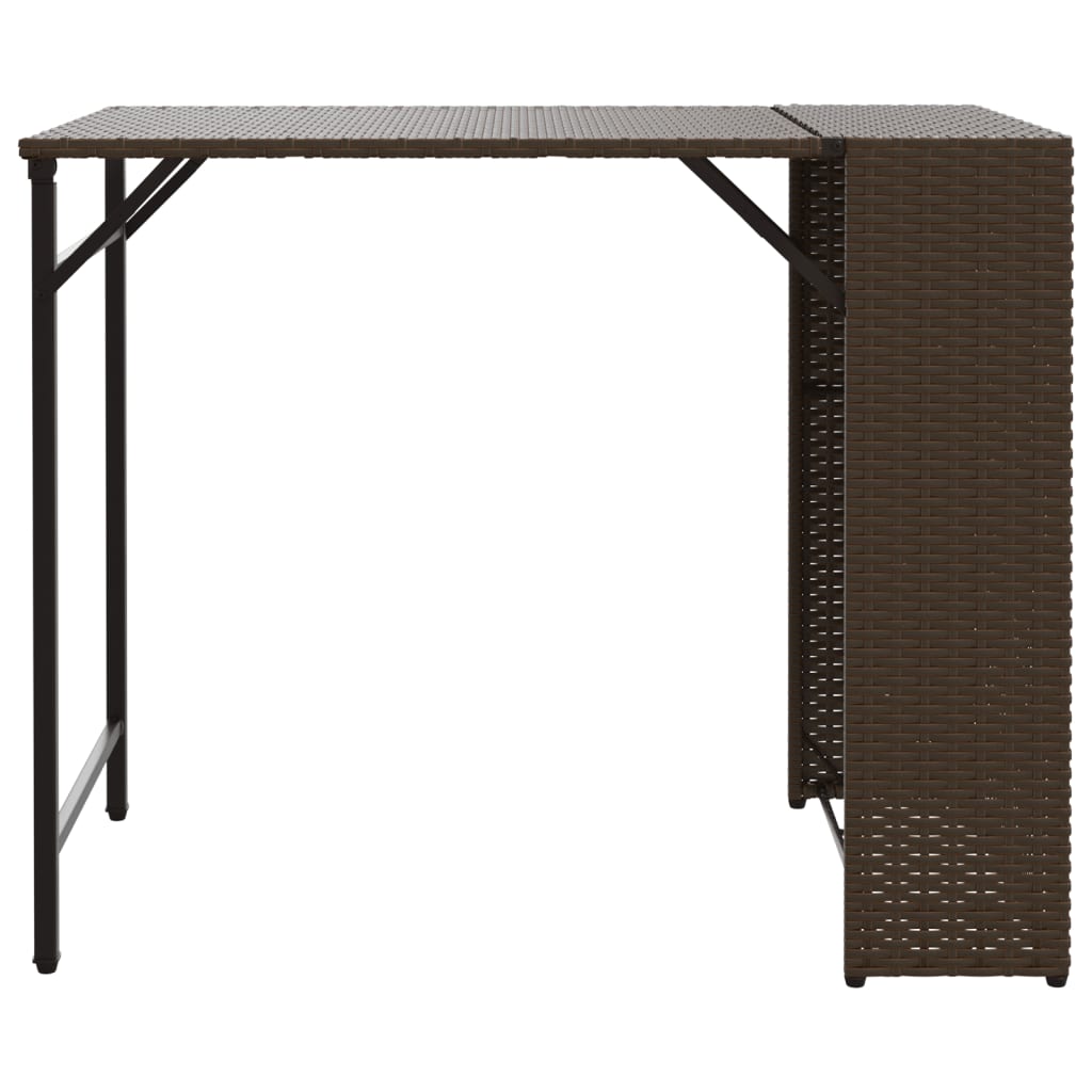Juego De Comedor De Jardín Plegable 5 Piezas Ratán Pe Marrón / Vetonek_4