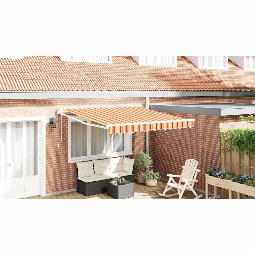 Toldo Retráctil Amarillo Y Naranja 350 X 250 X 165 Cm_1