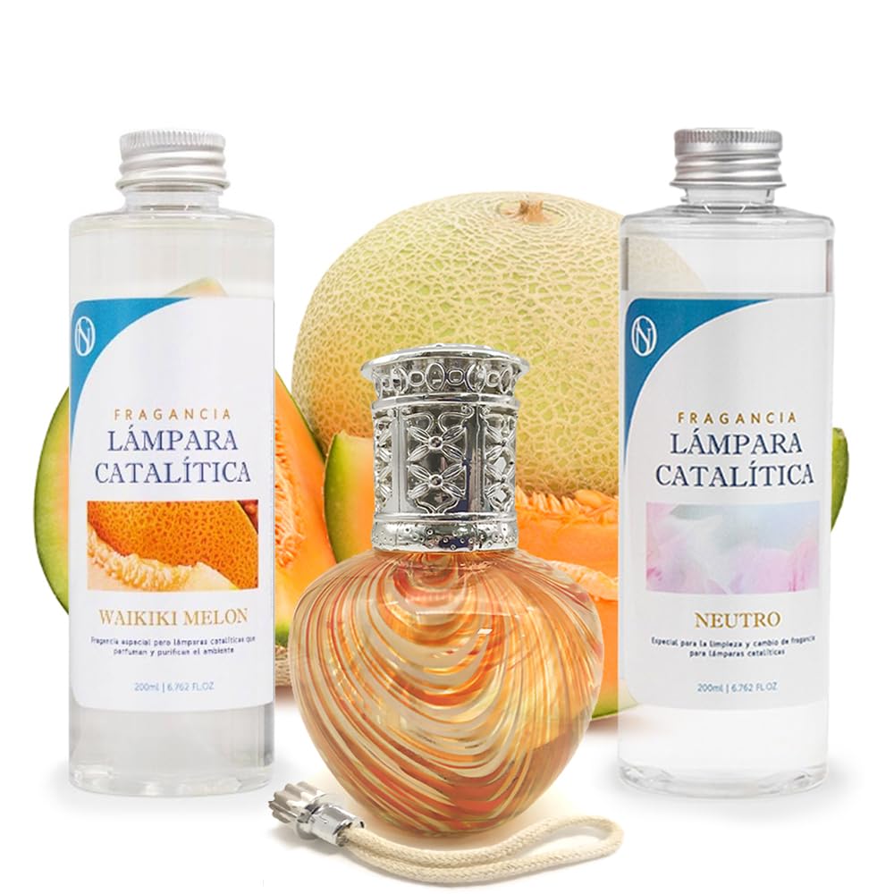 Pack Ahorro Lámpara Catalítica Orange Waves + Fragancia Waikiki Melon 500ml + Limpiador Neutro 200ml + Mecha Repuesto_0